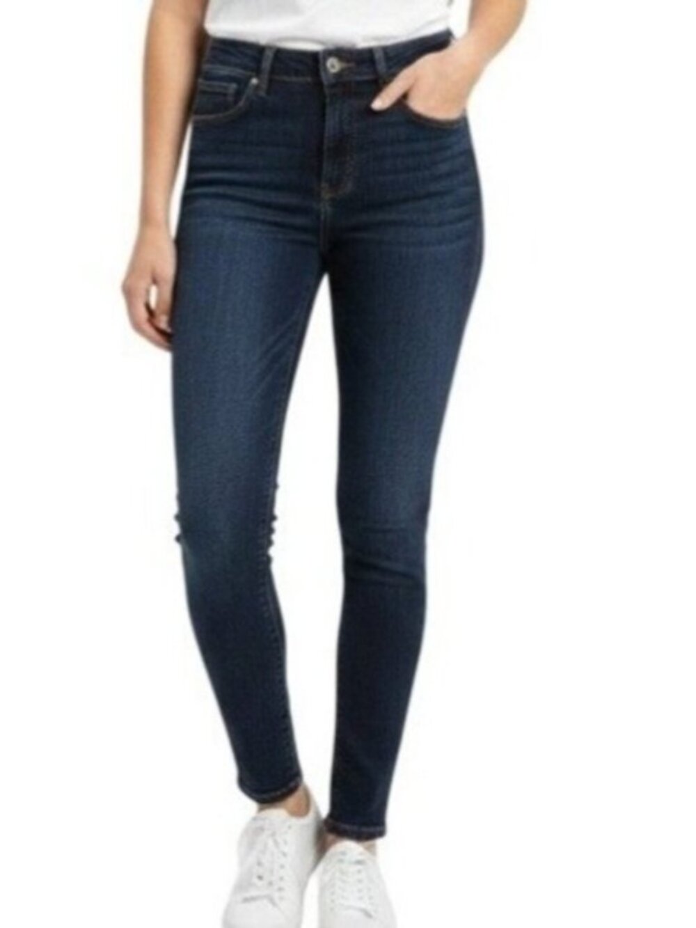 Everlane The High Rise Skinny Jean Womens 25 Blue Dark Wash Stretch Denim Casua